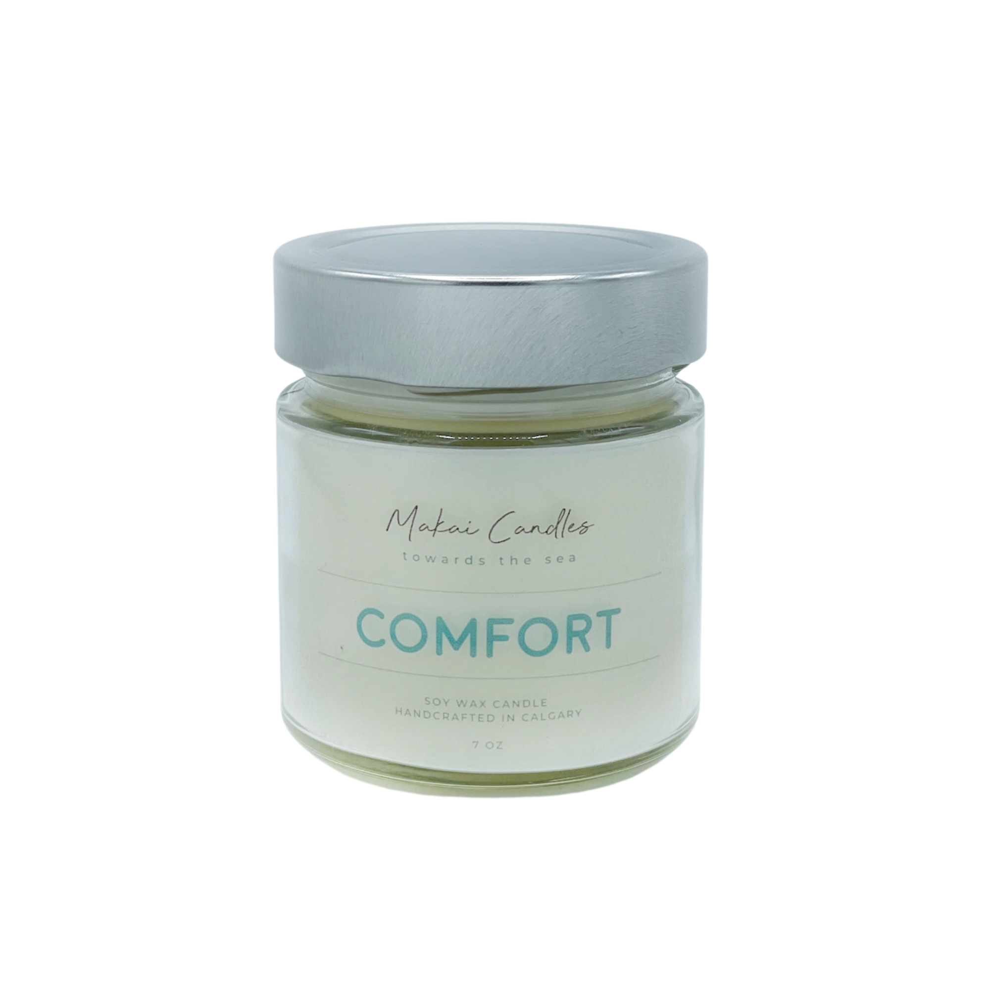 Comfort is a soy wax candle made of lavender woods and honey. This is a relaxing scent. 
